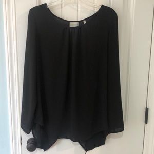 Womens Black Sheer Top
